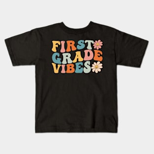 First Grade Vibes - 1st Grade Team Retro 1st Day of School Kids T-Shirt